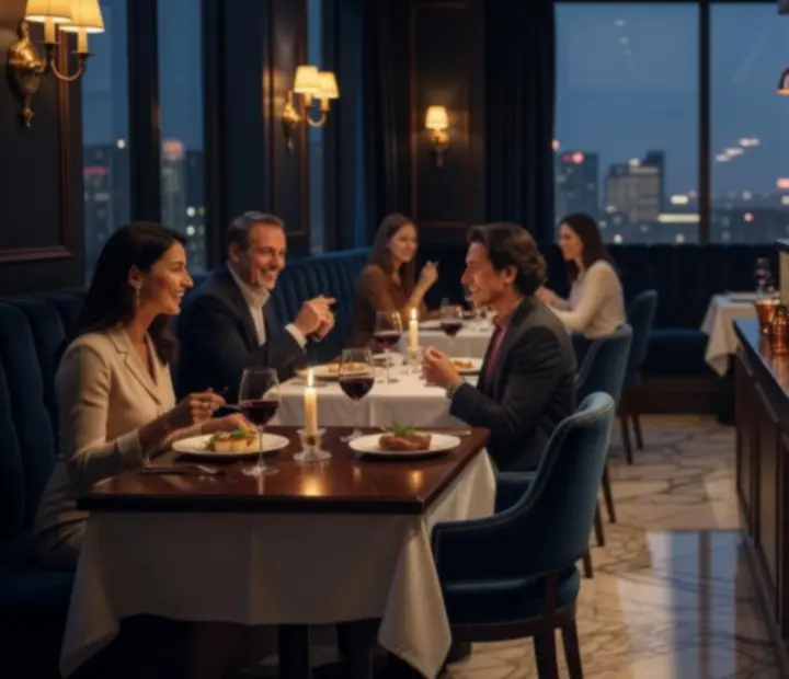 Fotograficzne ujęcia dań i wnętrz luksusowej restauracji