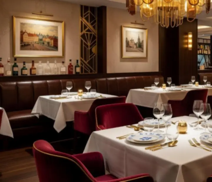 Luksusowe wnętrze restauracji Nova Streloria przygotowane na wieczór pokerowy