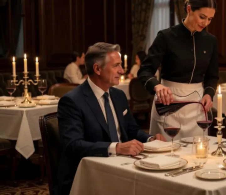 Profesjonalny serwis restauracyjny podczas kolacji